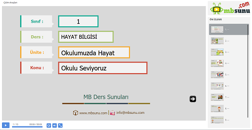 1.Sınıf Hayat Bilgisi Okulu Seviyoruz Sunusu