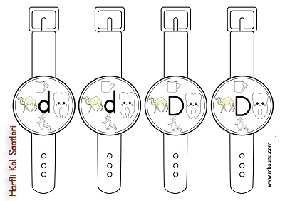 1. Sınıf İlk Okuma D Sesi - Harfli Kol Saati Etkinliği