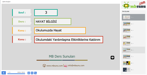 3.Sınıf Hayat Bilgisi Okulumdaki Yardımlaşma Etkinliklerine Katılırım Sunusu