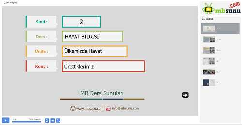 2.Sınıf Hayat Bilgisi Ürettiklerimiz Sunusu