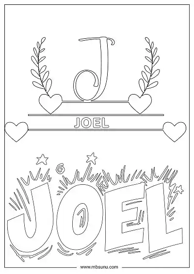 Coloring Page For Name - Joel