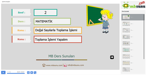 2.Sınıf Matematik Toplama İşlemi Yapalım Sunusu