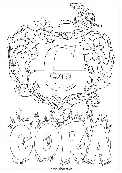 Coloring Page For Name - Cora