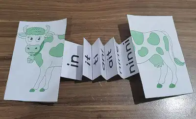 1. Sınıf Açılır İnek İle İ Sesi Hece, Sözcük Okuma Etkinliği