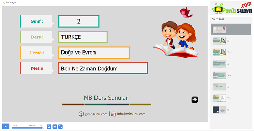 2.Sınıf Türkçe Ben Ne Zaman Doğdum Metni Sunusu