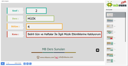 2.Sınıf Müzik Belirli Gün ve Haftalar İle İlgili Müzik Etkinliklerine Katılıyorum Sunusu