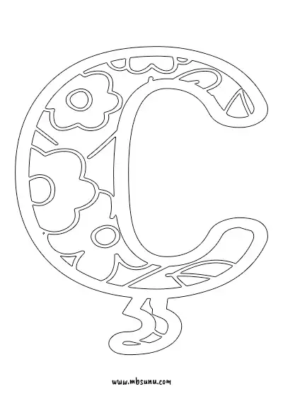 Boyamaya Uygun Png Ç Harfi - Model 9