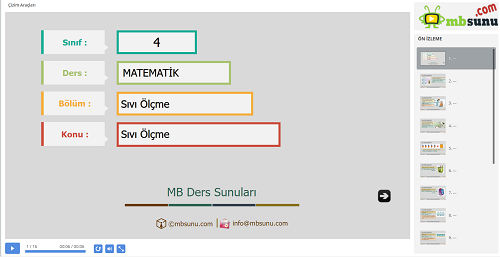 4.Sınıf Matematik Sıvı Ölçme Sunusu