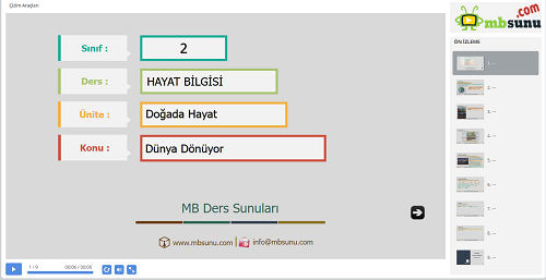 2.Sınıf Hayat Bilgisi Dünya Dönüyor Sunusu