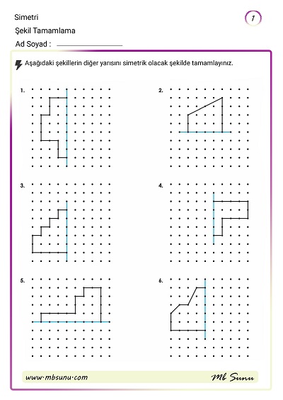 2. Sınıf Matematik - Simetrik Şekil Tamamlama Etkinliği