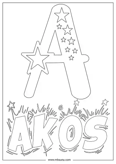 Coloring Page For Name - Akos