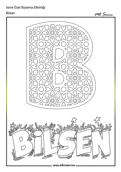 İsme Özel Boyama Etkinliği - Bilsen