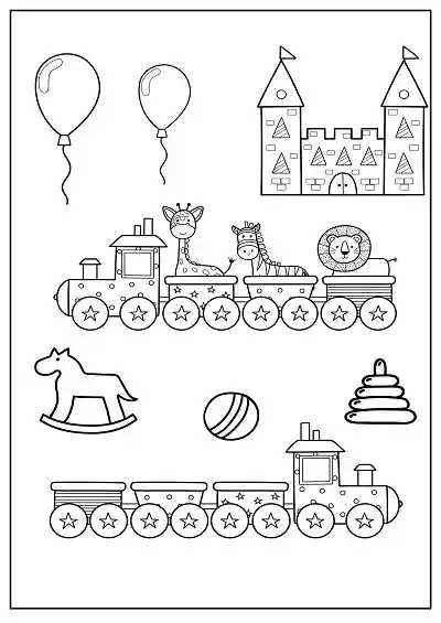 Hayvan taşıyan tren boyama sayfası