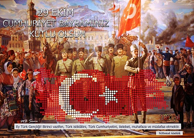 Cumhuriyet Bayramı Panosu Posteri - 70x50 (100. Yıl)