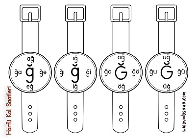1. Sınıf İlk Okuma Ğ Sesi - Harfli Kol Saati Etkinliği