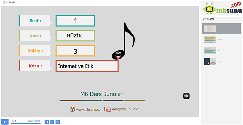 4.Sınıf Müzik - İnternet ve Etik Sunusu