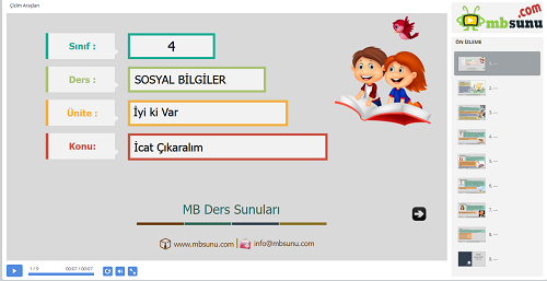 4.Sınıf Sosyal Bilgiler İcat Çıkaralım Sunusu