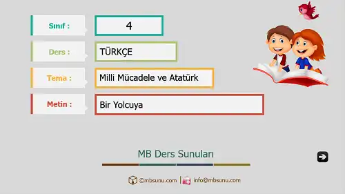 4. Sınıf Türkçe - Etkinlik ve Cevaplarıyla Bir Yolcuya Ders Sunusu