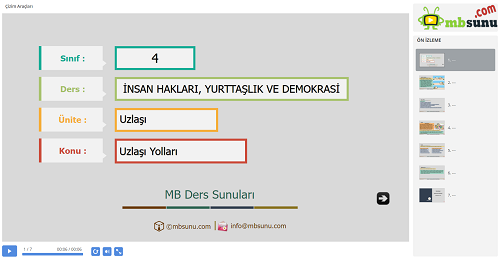 4.Sınıf İnsan Hakları, Yurttaşlık ve Demokrasi - Uzlaşı Yolları Sunusu