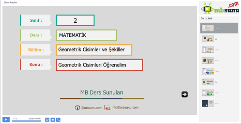 2.Sınıf Matematik Geometrik Cisimleri Öğrenelim Sunusu