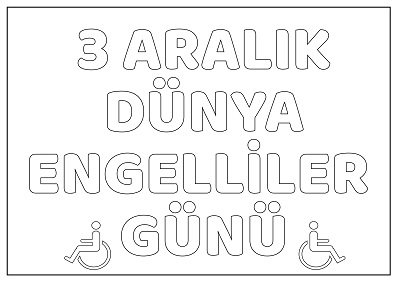 3 Aralık Dünya Engelliler Günü Pano Kapağı ve El Sembolü