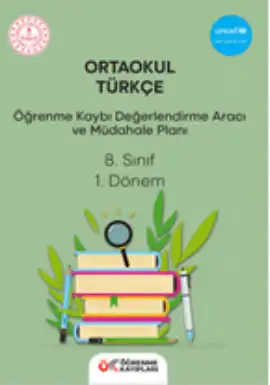 8. Sınıf Türkçe - Öğrenme Kayıpları Değerlendirme Aracı ve Müdahale Planı (1. Dönem)