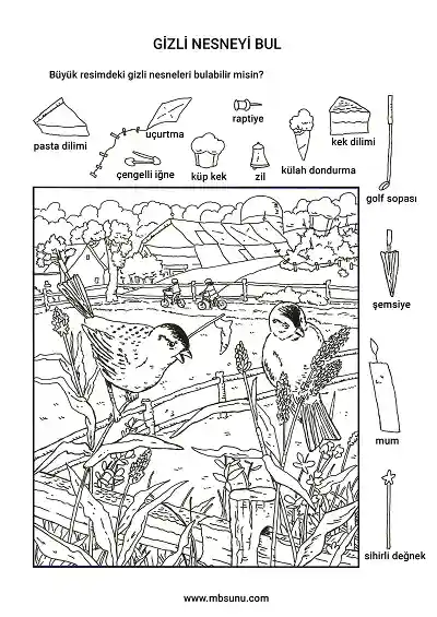 Kuşlar Hasatta - Gizli Nesneyi Bulma Etkinliği