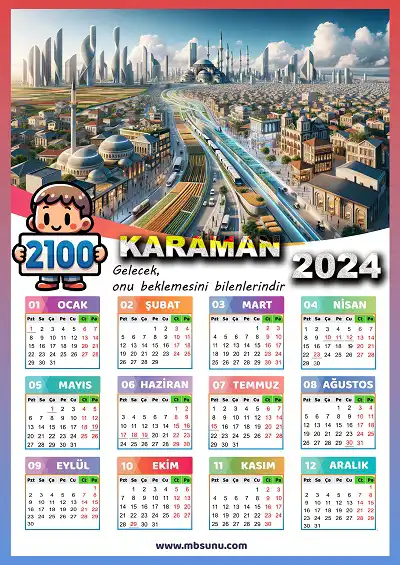 Gelecek Tasarımlı 2024 Karaman Takvimi