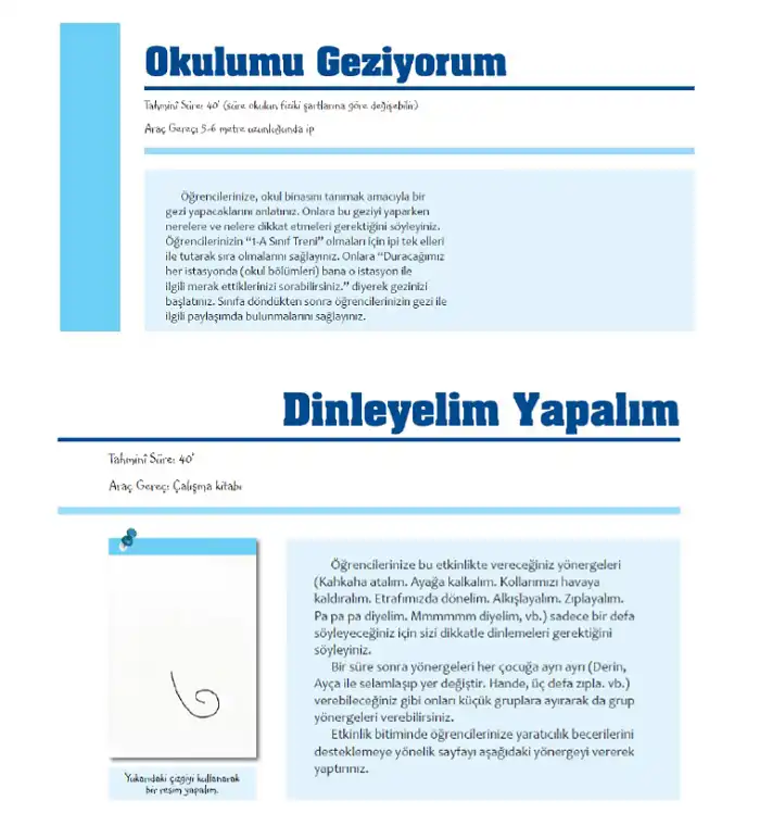 1. Sınıf Okula ve Derslere Uyum ve Hazırlık Çalışmaları