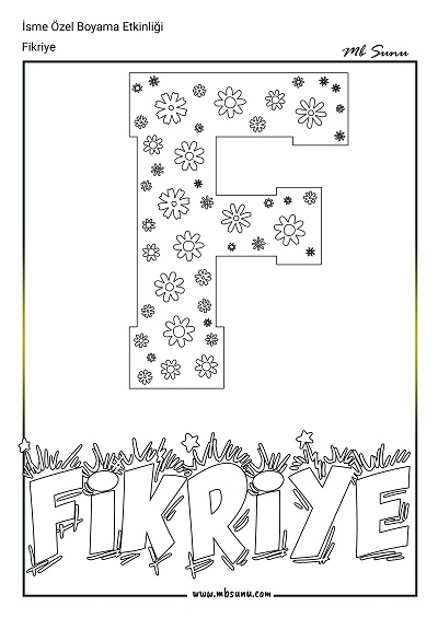 İsme Özel Boyama Etkinliği - Fikriye