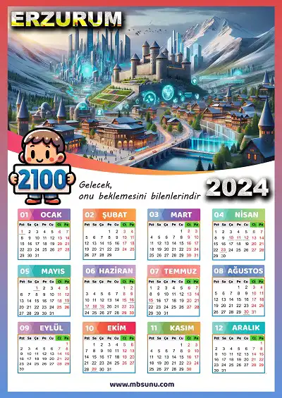 Gelecek Tasarımlı 2024 Erzurum Takvimi