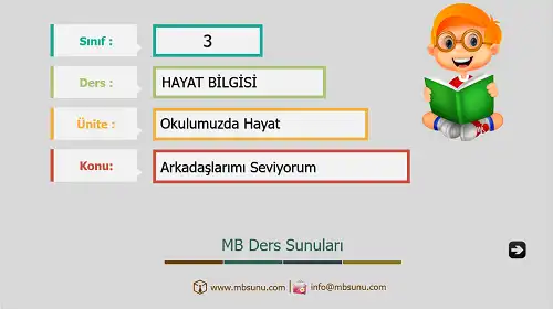 3. Sınıf Hayat Bilgisi - Etkinlik ve Cevaplarıyla Arkadaşlarımı Seviyorum Ders Sunusu