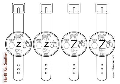 1. Sınıf İlk Okuma Z Sesi - Harfli Kol Saati Etkinliği