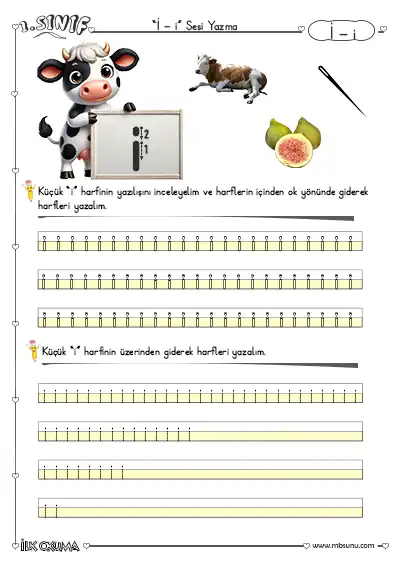 1. Sınıf Büyük ve Küçük İ Sesi Yazma Etkinliği