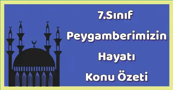 7. Sınıf Peygamberimizin Hayatı - 4. Ünite Bir Hadis Öğreniyorum - Konu Özeti