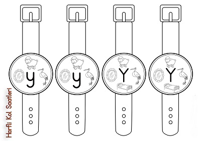 1. Sınıf İlk Okuma Y Sesi - Harfli Kol Saati Etkinliği