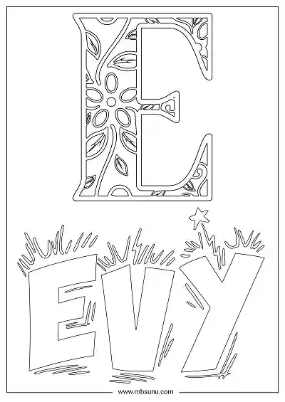 Coloring Page For Name - Evy