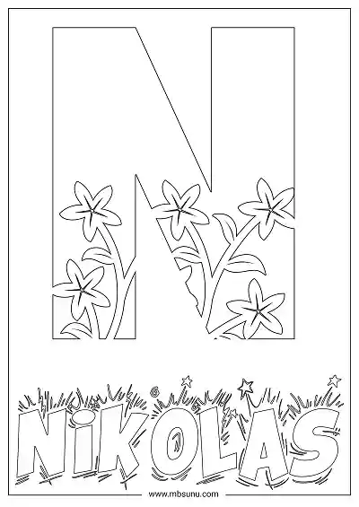 Coloring Page For Name - Nikolas