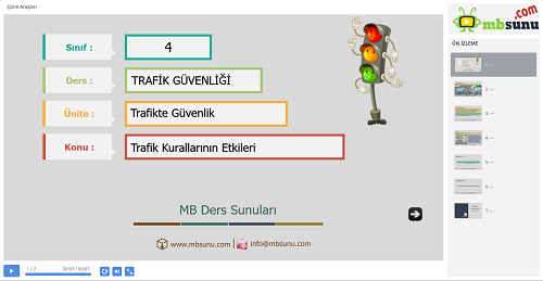 4.Sınıf Trafik Güvenliği - Trafik Kurallarının Etkileri Sunusu