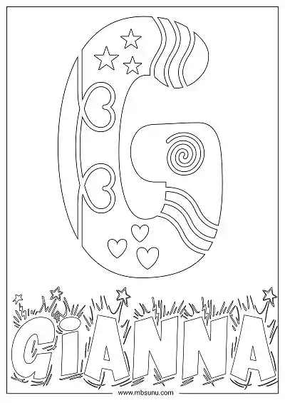 Coloring Page For Name - Gianna