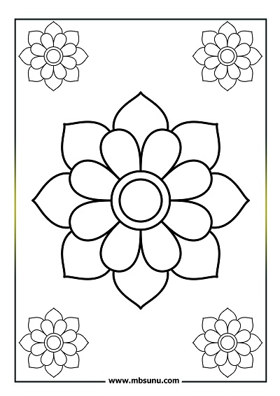 Basit mandala boyama 13