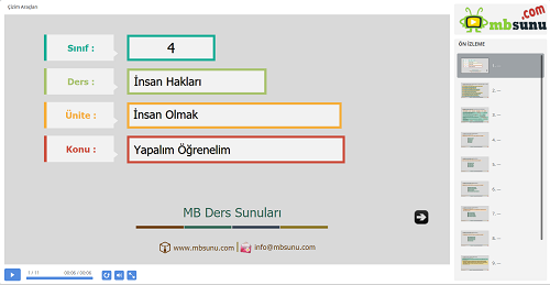 4.Sınıf İnsan Hakları 1. Ünite Değerlendirme - Yapalım Öğrenelim Sunusu