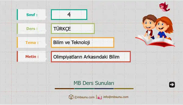 4. Sınıf Türkçe - Olimpiyatların Arkasındaki Bilim Sunusu