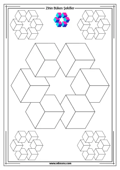Zihin Büken Şekiller Boyama 19