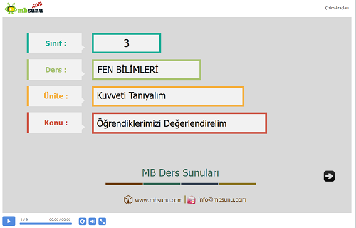 3.Sınıf Fen Bilimleri 3. Ünite Öğrendiklerimizi Değerlendirelim Sunusu