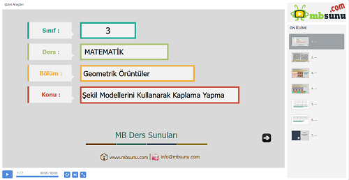 3.Sınıf Matematik Geometrik Örüntüler Sunusu