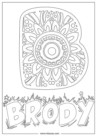 Coloring Page For Name - Brody