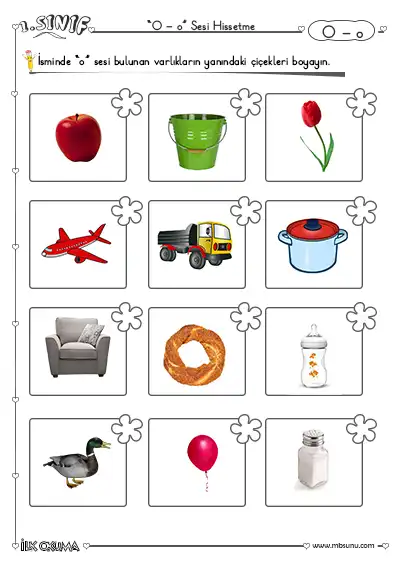 1. Sınıf O Sesi Hissettirme Etkinliği