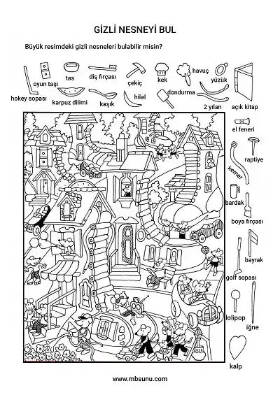 Fareler Şehrinde Gizli Nesneyi Bulma Etkinliği