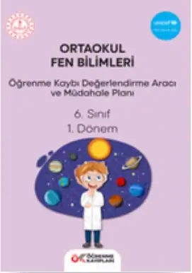 6. Sınıf Fen Bilimleri - Öğrenme Kayıpları Değerlendirme Aracı ve Müdahale Planı (1. Dönem)